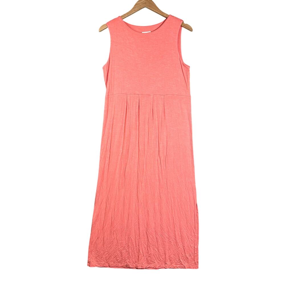 J. Jill Peach Orange Sleeveless Stretch Maxi Midi Dress S Small Rayon Spandex